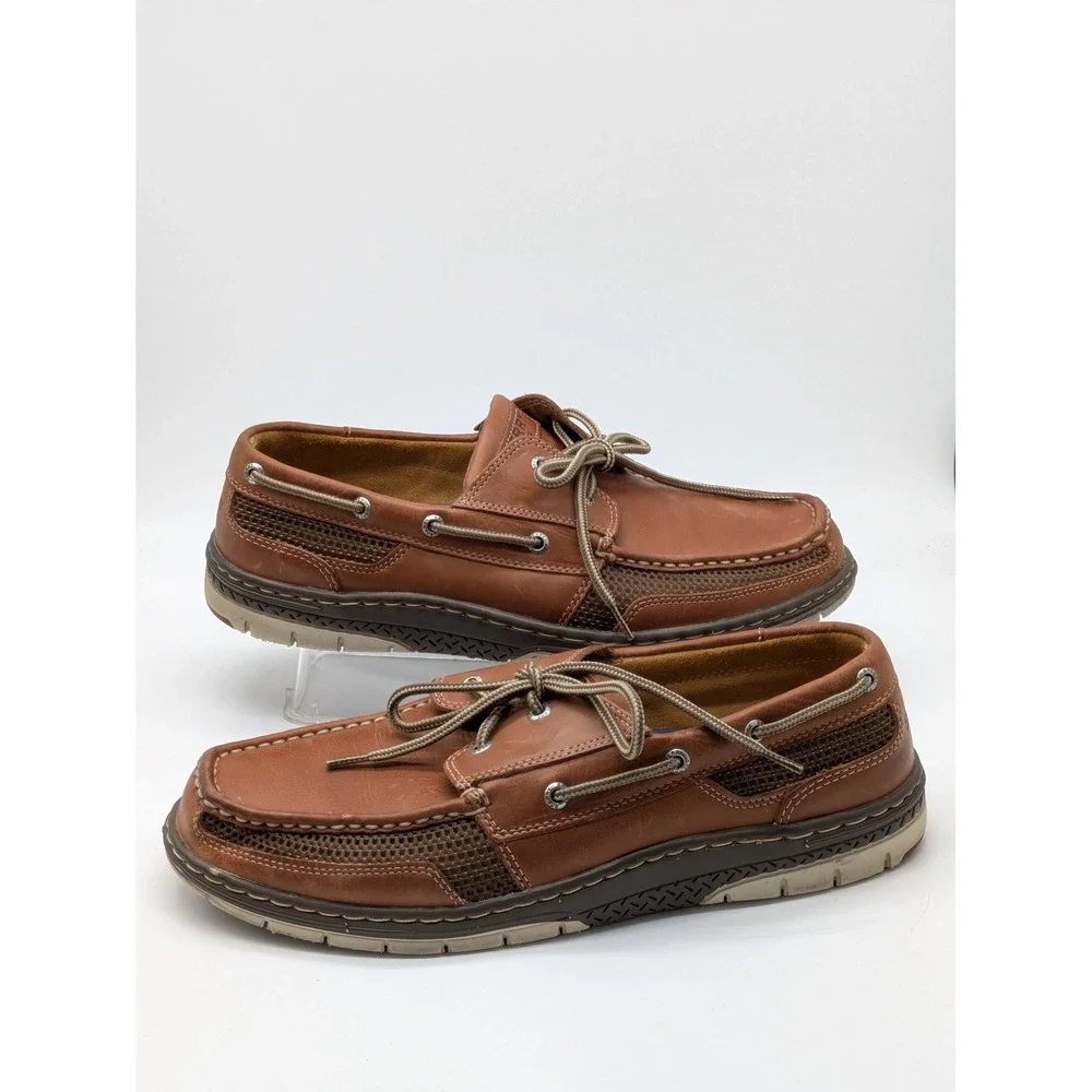 Sperry Top-Sider Mens Boat Shoes Size 11M Brown Leather Mesh Memory Foam